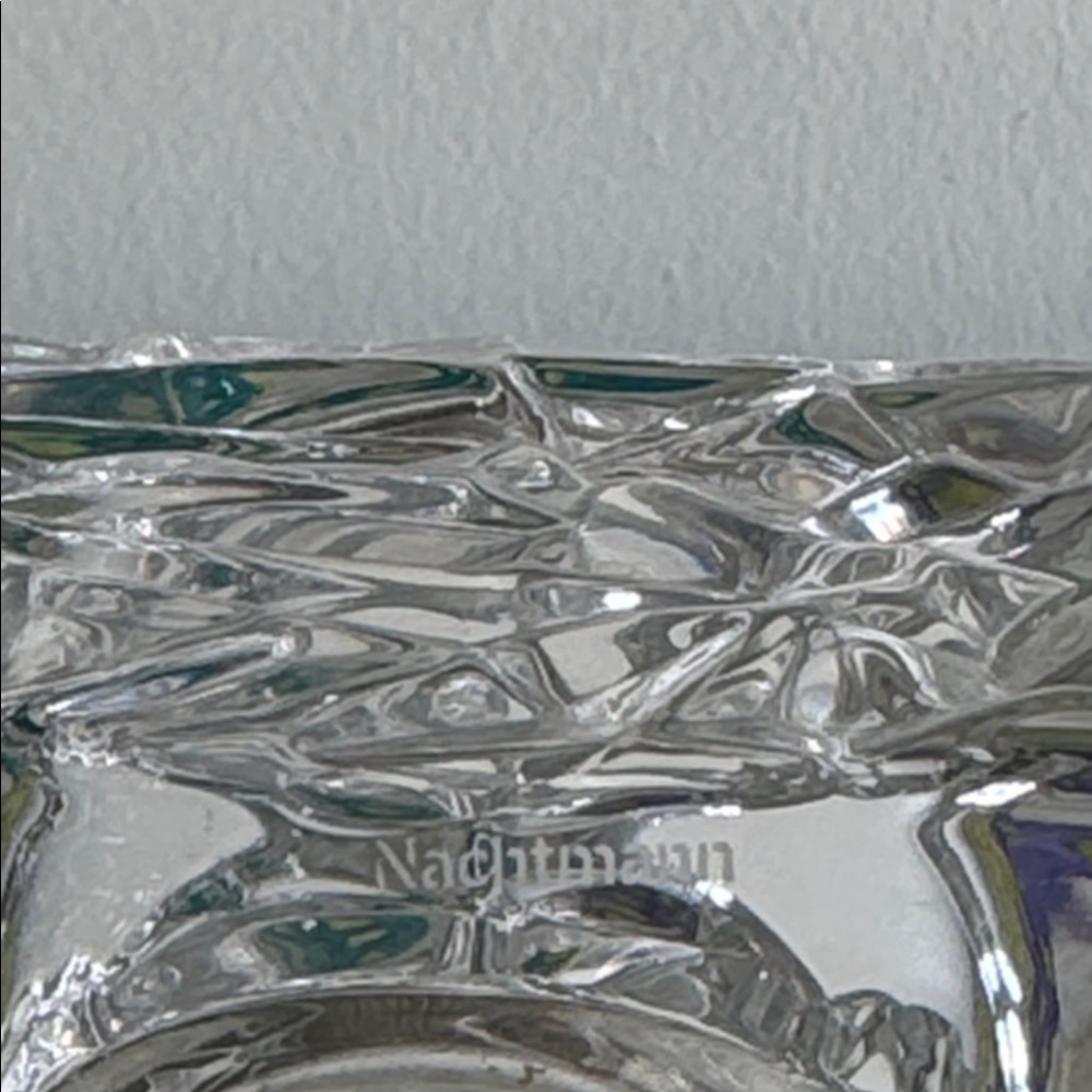 Clear Bavarian Glass Ice Cube Votive Candle Holder by Nachtmann - Picture 3 of 3